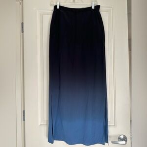 Madewell Blue Ombré Maxi Silk Skirt